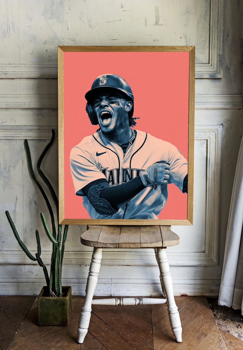 Baseball Player Celebration Poster. — room view 1