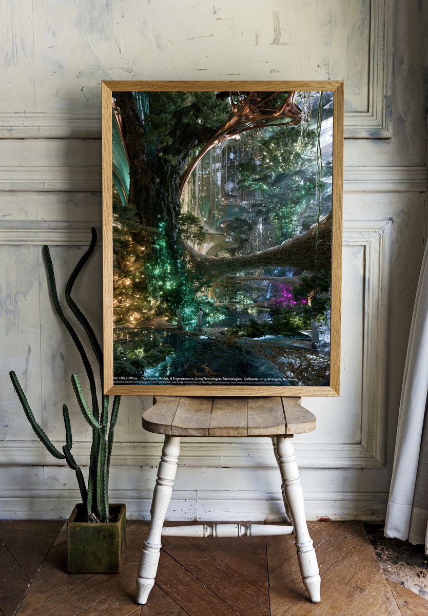 Biopunk Conservatory Landscape Print. — room view 1