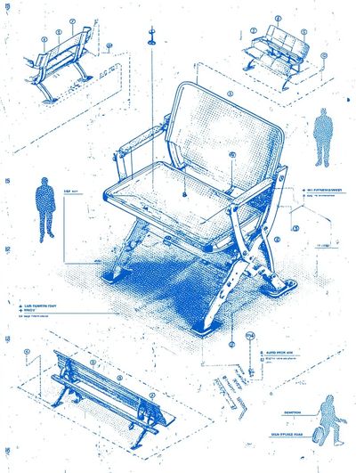 Blueprint Chair Design Poster. poster