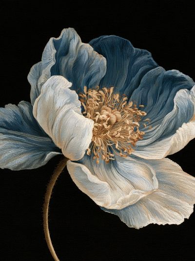 Blue Poppy Botanical Print. poster