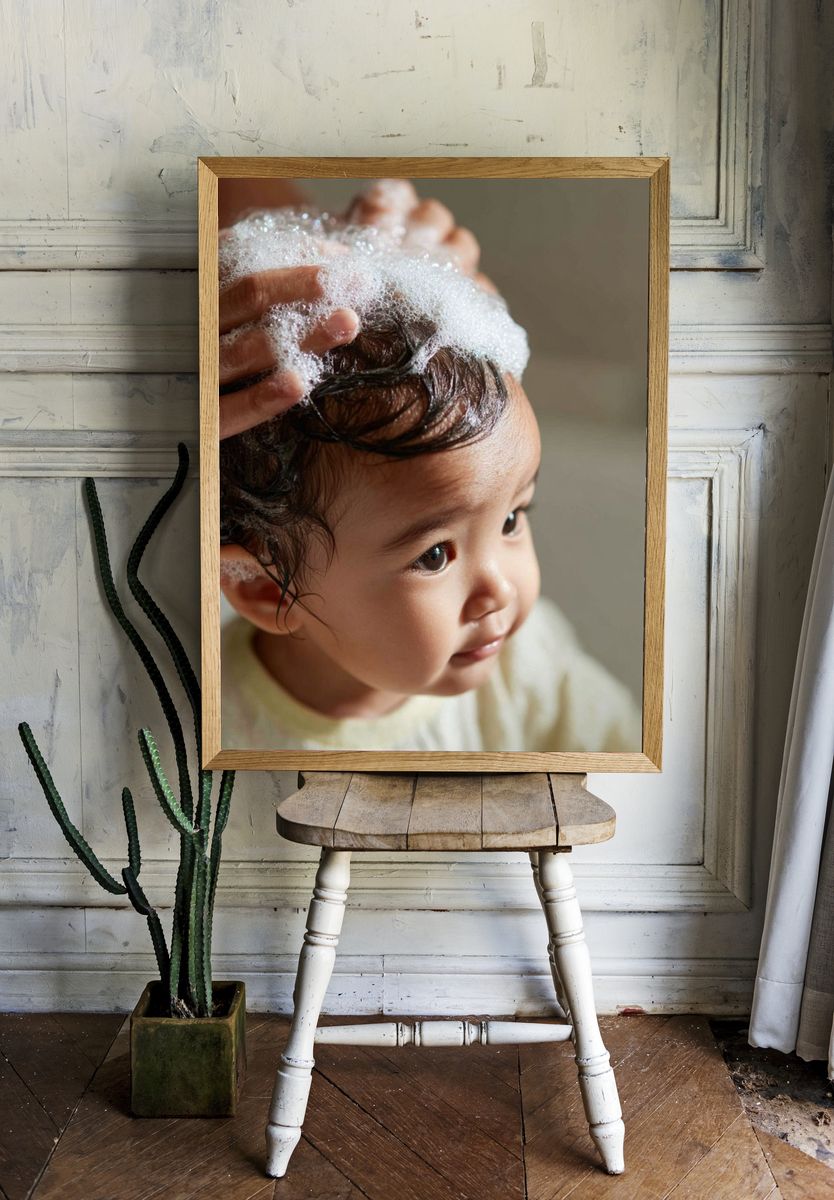 Baby Bath Time Portrait Print. — room view 1