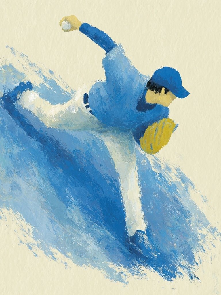 Baseball Pitcher — Illustration Print. poster — illustration art