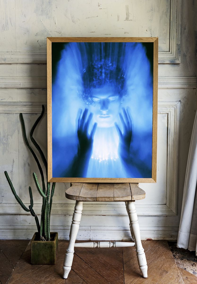 Blue Aura Portrait Print. — room view 1