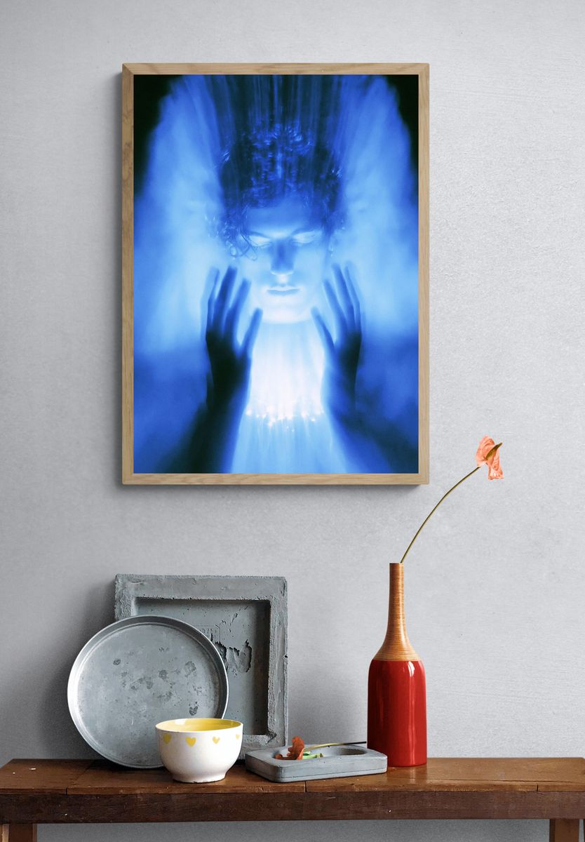 Blue Aura Portrait Print. — room view 3