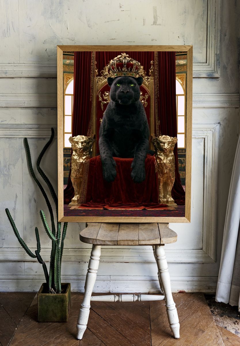 Black Panther Throne Illustration Poster. room preview