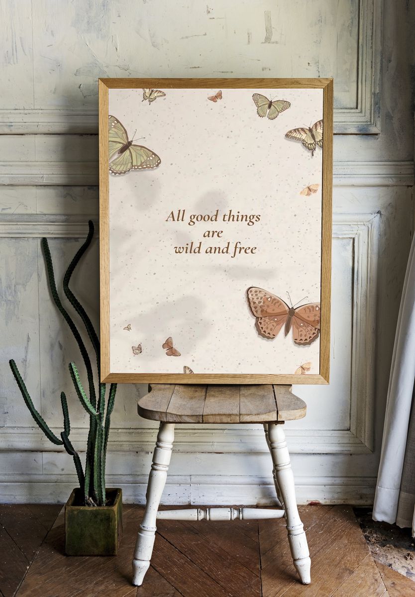 Butterflies and Quotes Poster room preview