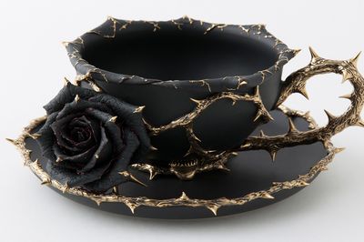 Black Rose Thorn Cup Print. poster