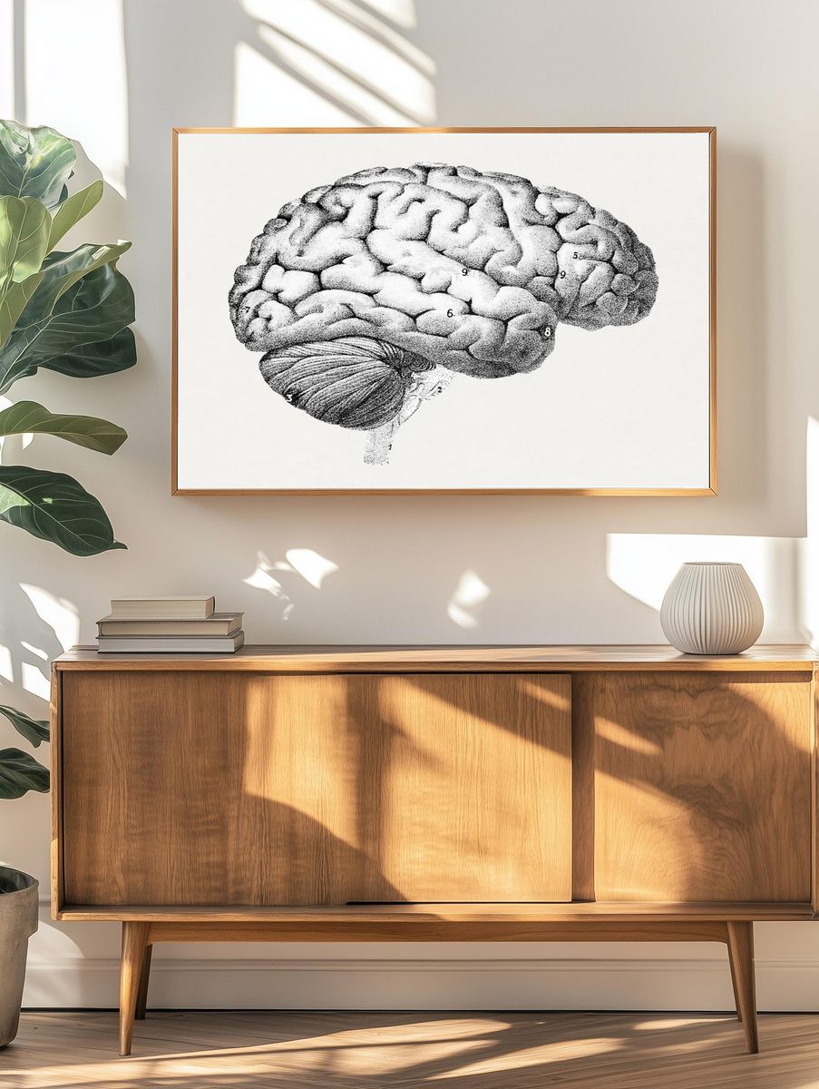 Anatomical Brain Illustration Poster. — room view 3