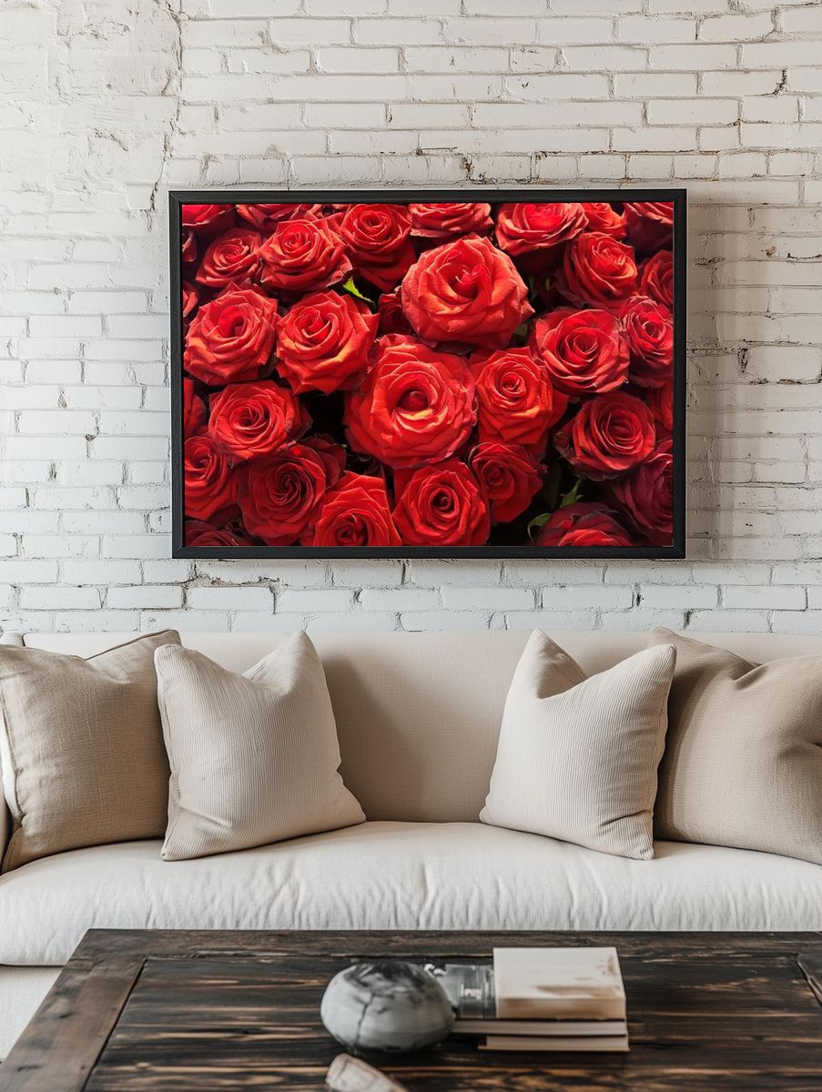 Red Roses — Botanical Print room preview