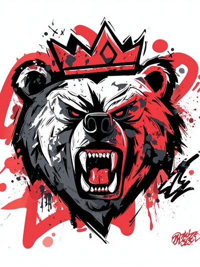 King Bear — Illustration Print. poster