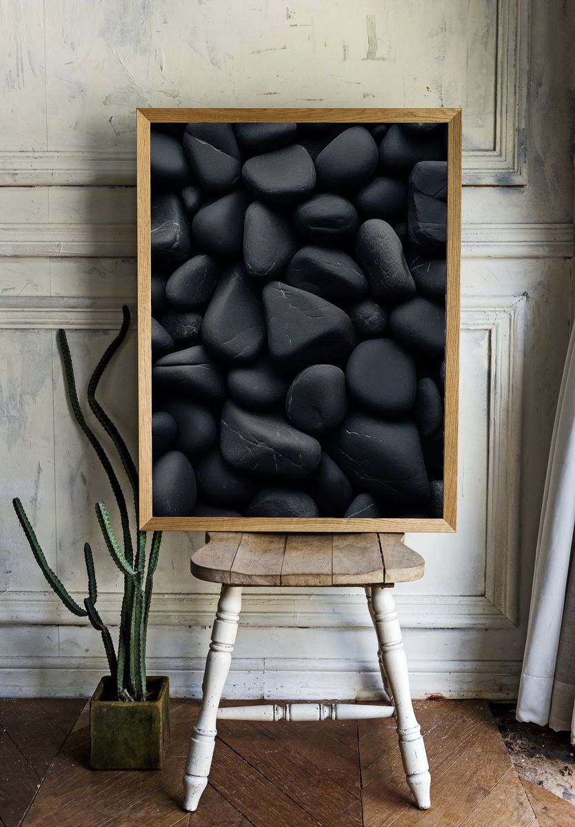 Black Stones — Minimalist Print room preview