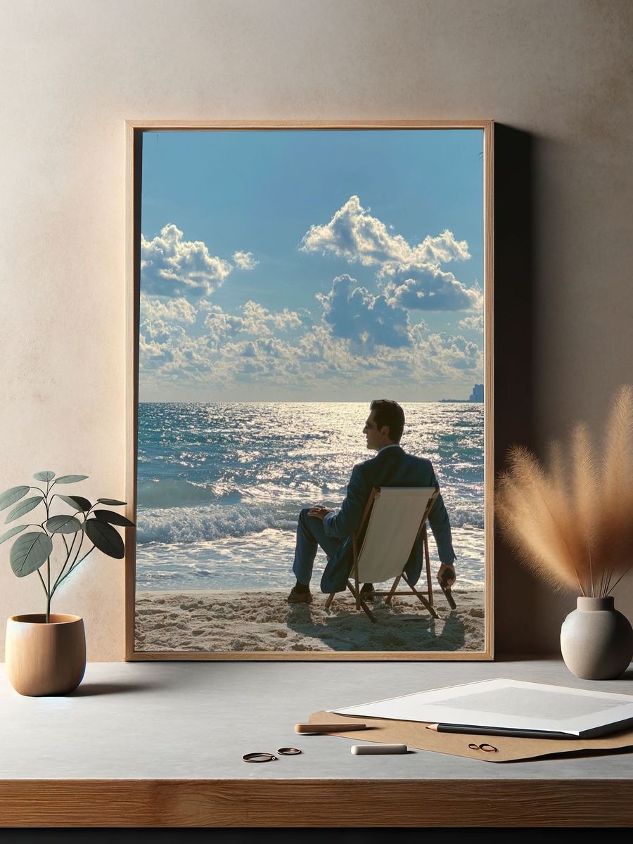 Beachside Suit Portrait Poster. — room view 2