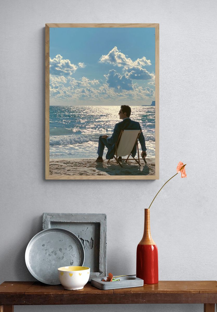 Beachside Suit Portrait Poster. — room view 3