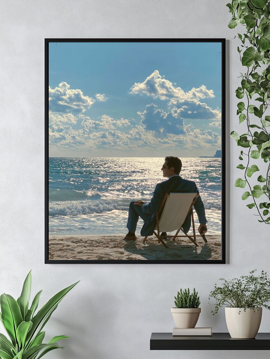 Beachside Suit Portrait Poster. — room view 4