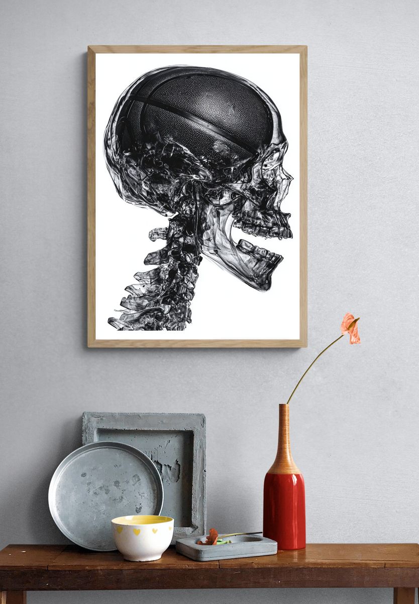 Basketball Skull — Fine Art Print. — room view 3