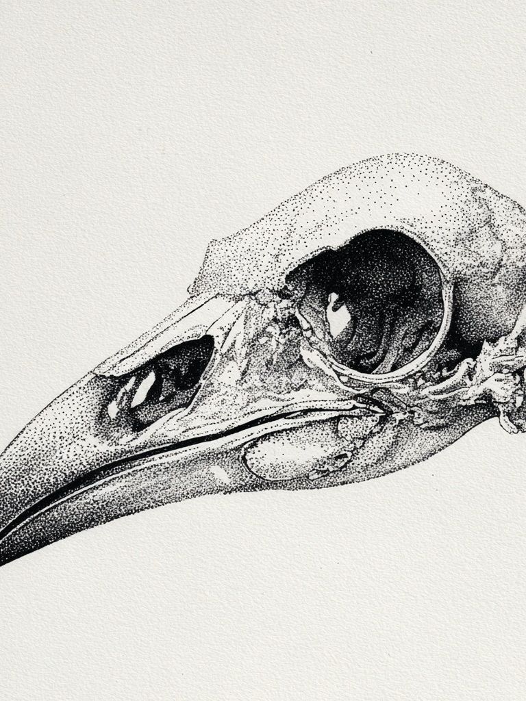 Bird Skull — Fine Art Print. poster — fine-art art