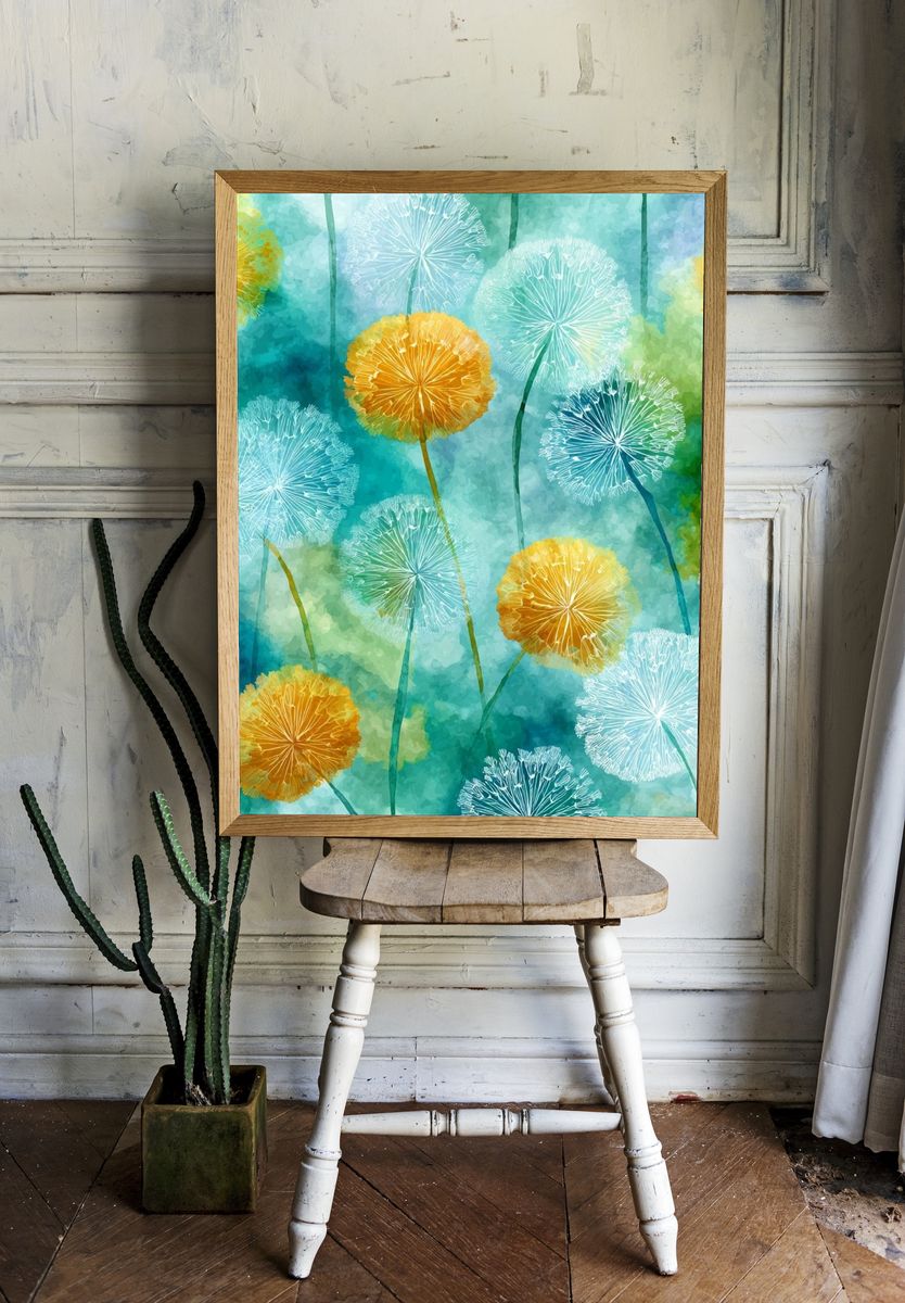 Colorful Floral Abstract Poster room preview