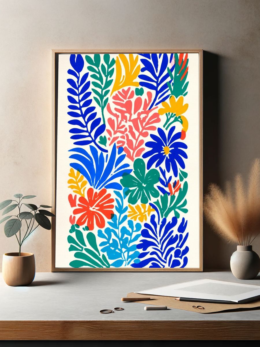 Colorful Botanical Illustration Poster. — room view 2