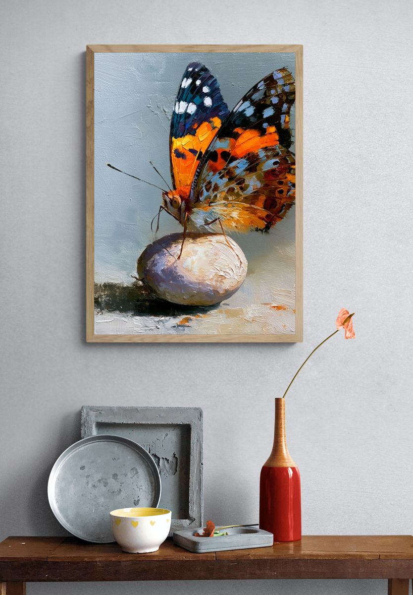 Butterfly on Egg Fine-Art Print. — room view 3
