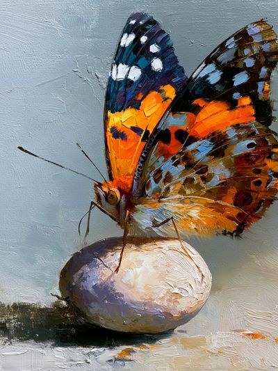 Butterfly on Egg Fine-Art Print. poster print