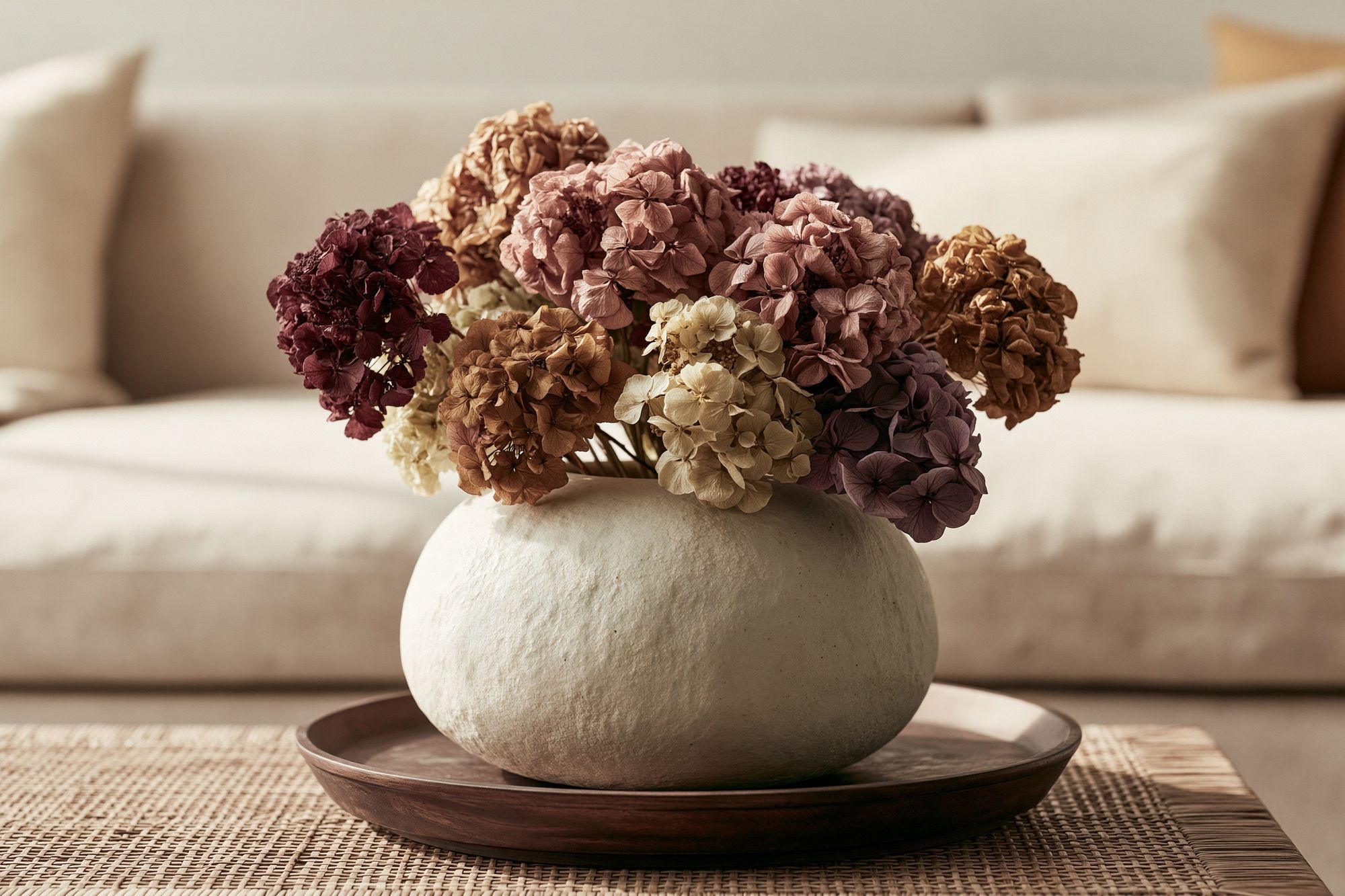 Dried Hydrangea Still Life Print. poster — botanical art