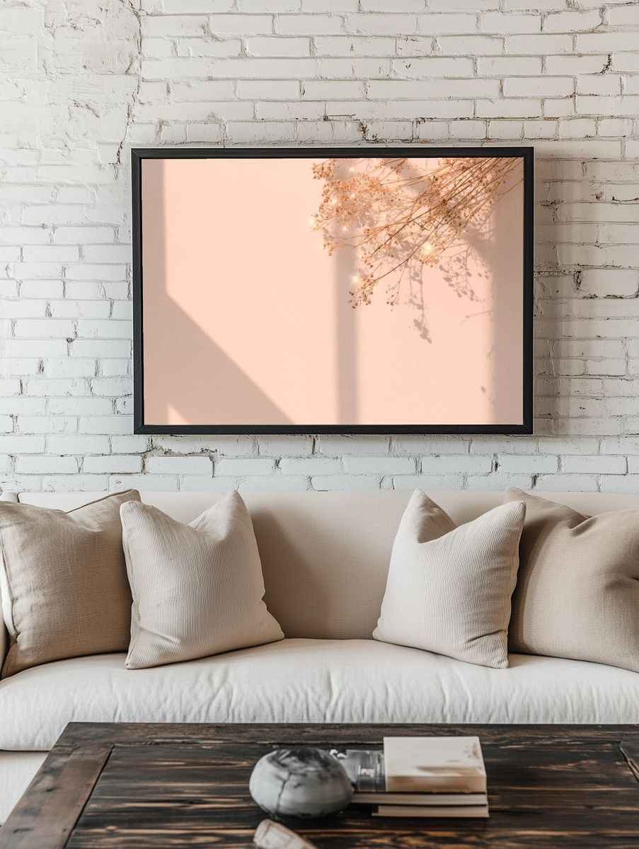 Delicate Dried Flowers — Minimalist Print room preview