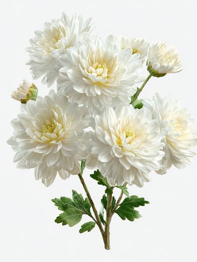White Chrysanthemum Botanical Poster. poster print