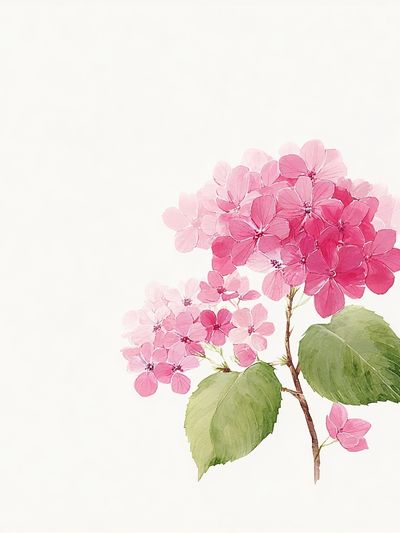 Pink Hydrangea — Watercolor Print. poster print