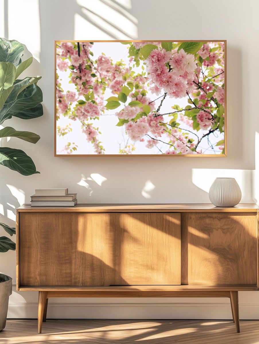 Cherry Blossom Branch — Botanical Print. — room view 3