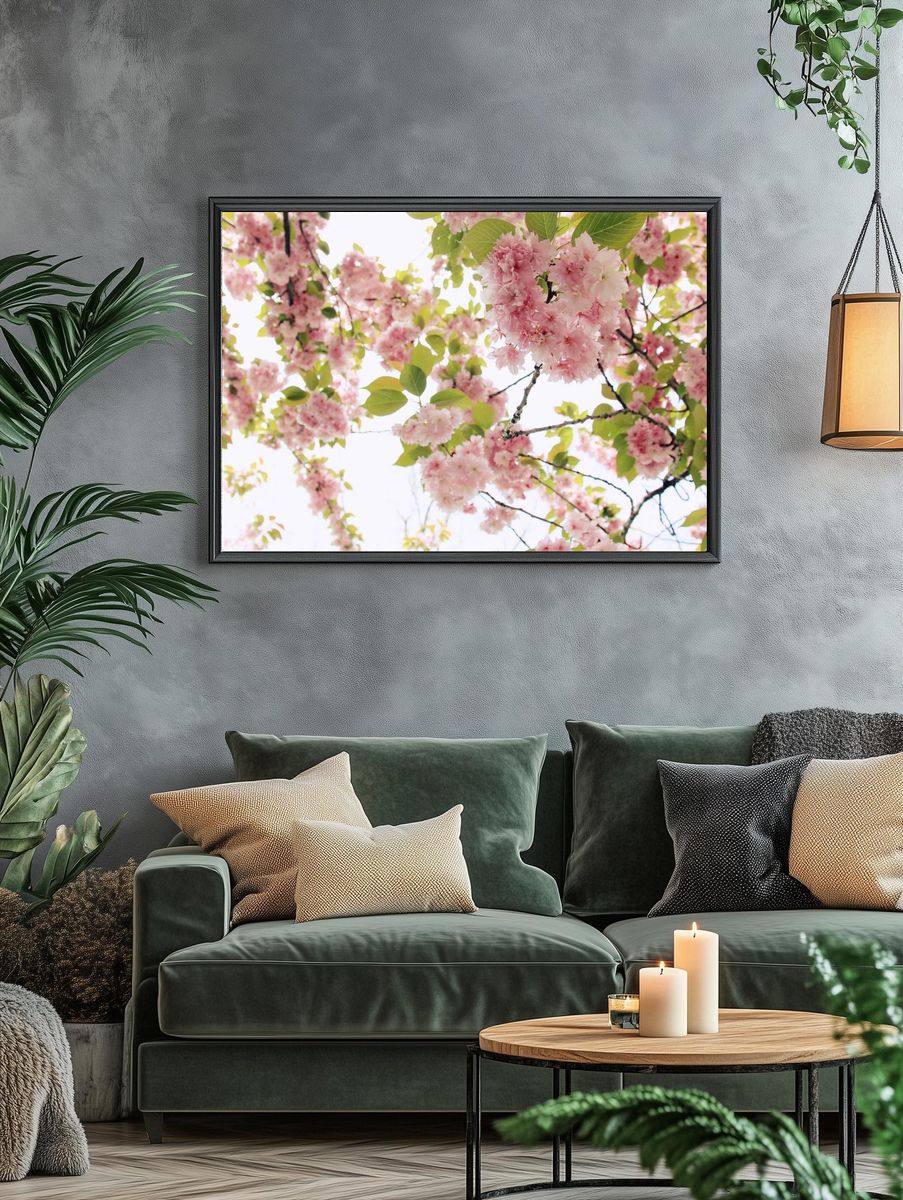 Cherry Blossom Branch — Botanical Print. — room view 4