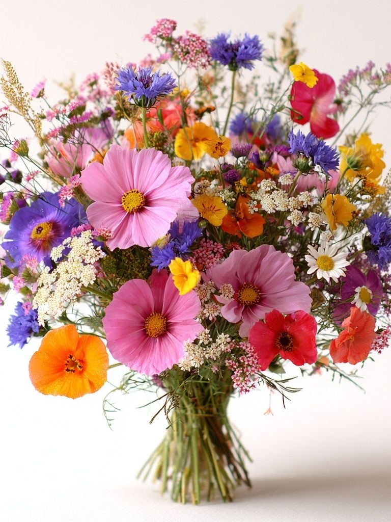 Colorful Wildflower Bouquet — Botanical Print. poster — botanical art