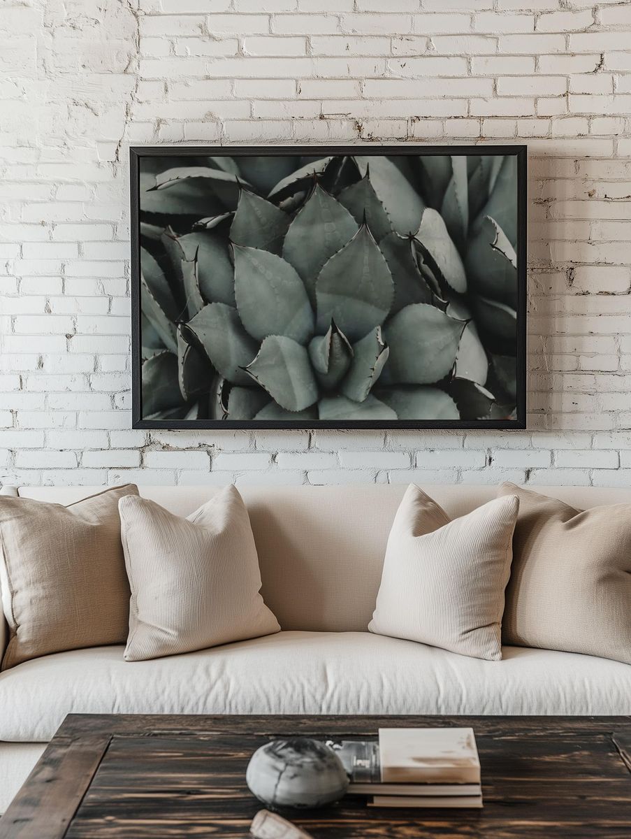Succulent Leaves — Botanical Print. room preview