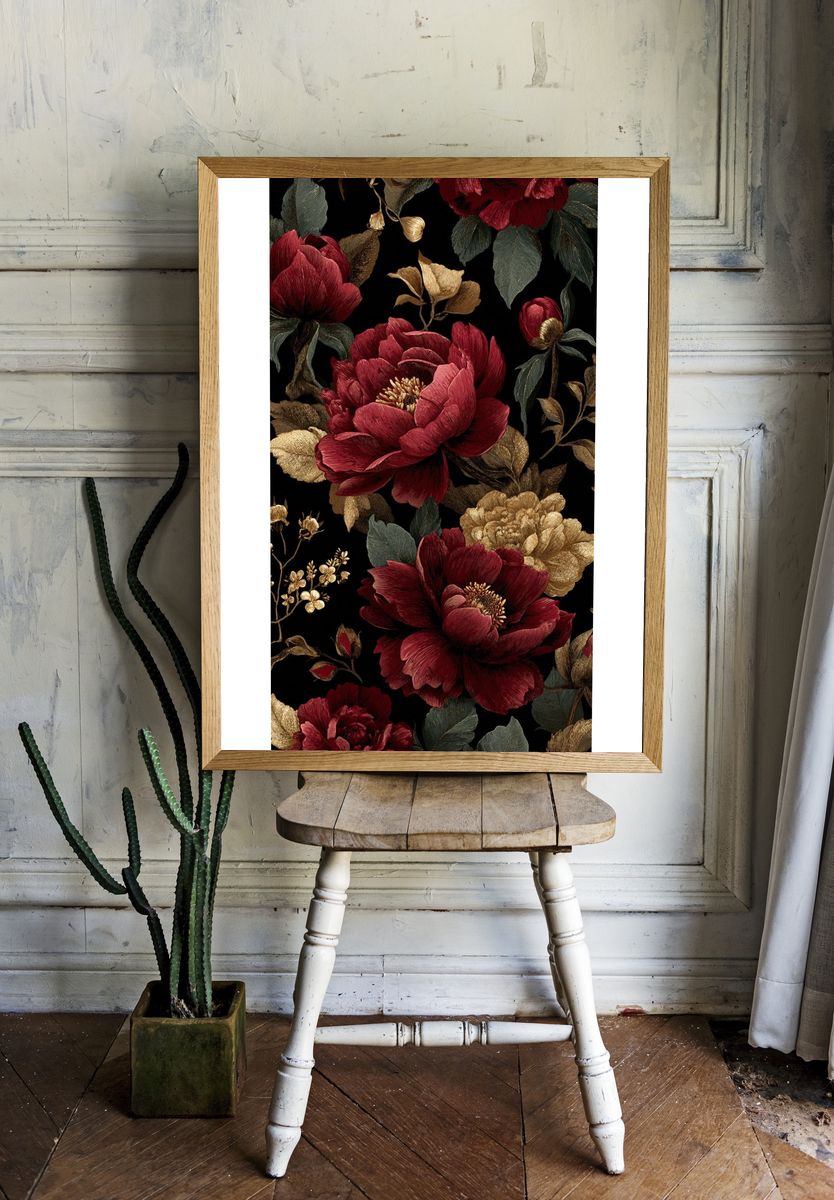 Elegant Floral Design — Botanical Print. room preview