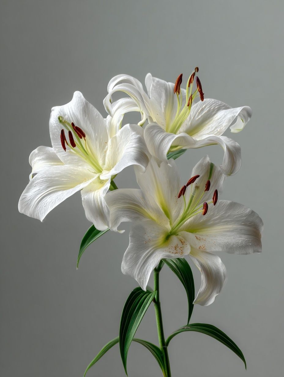 Elegant White Lily Botanical Print. poster — botanical art