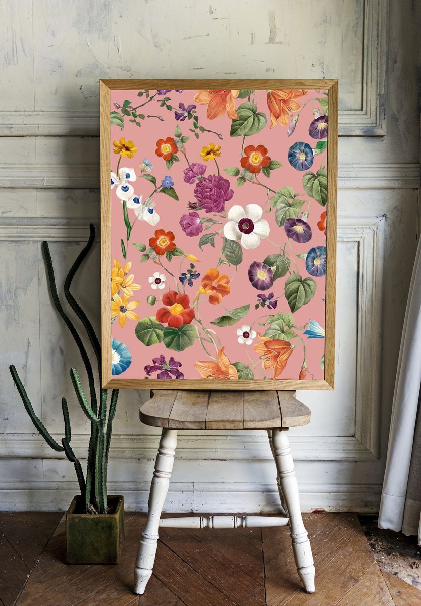 Colorful Floral Pattern — Botanical Print. — room view 1