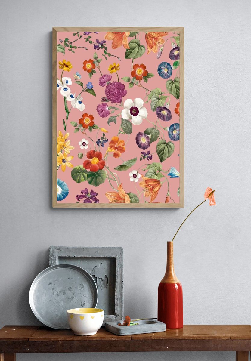 Colorful Floral Pattern — Botanical Print. — room view 3