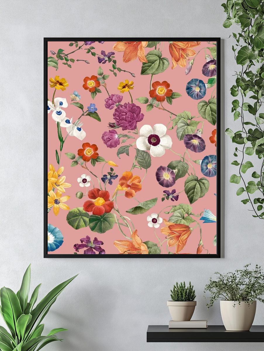 Colorful Floral Pattern — Botanical Print. — room view 4