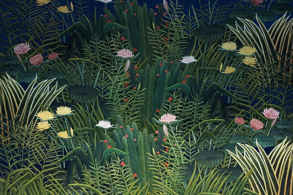 Tropical Water Lilies — Botanical Print. poster detail