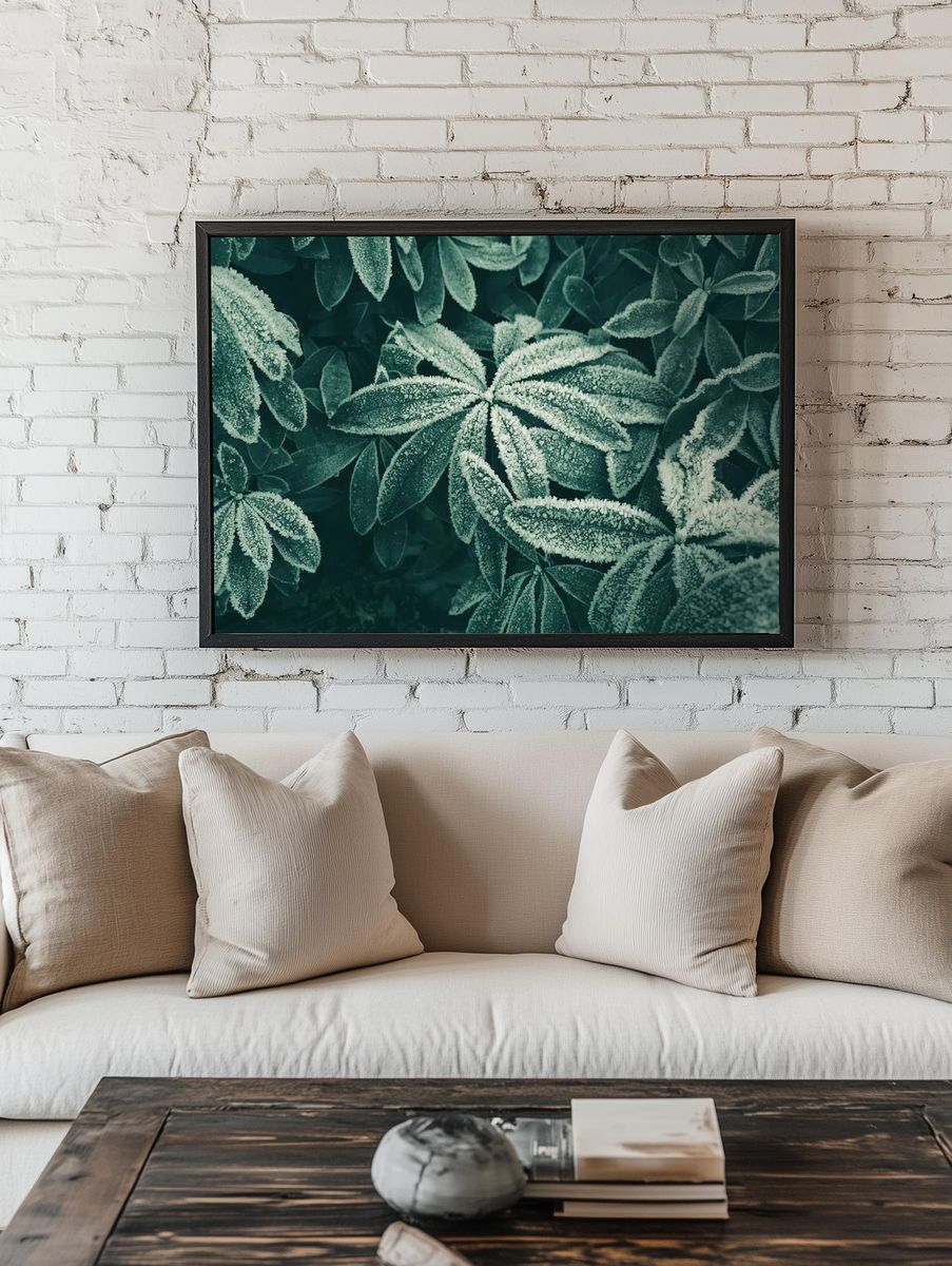 Frosted Leaves — Botanical Print. — room view 1