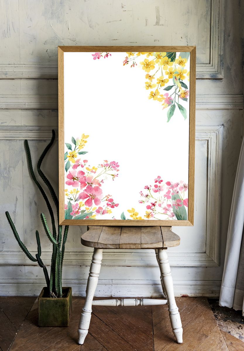 Floral Watercolor Botanical Poster. room preview