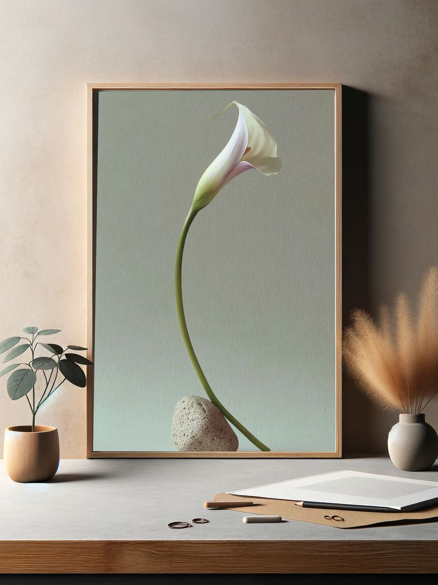 Elegant Calla Lily — Minimalist Print. — room view 2