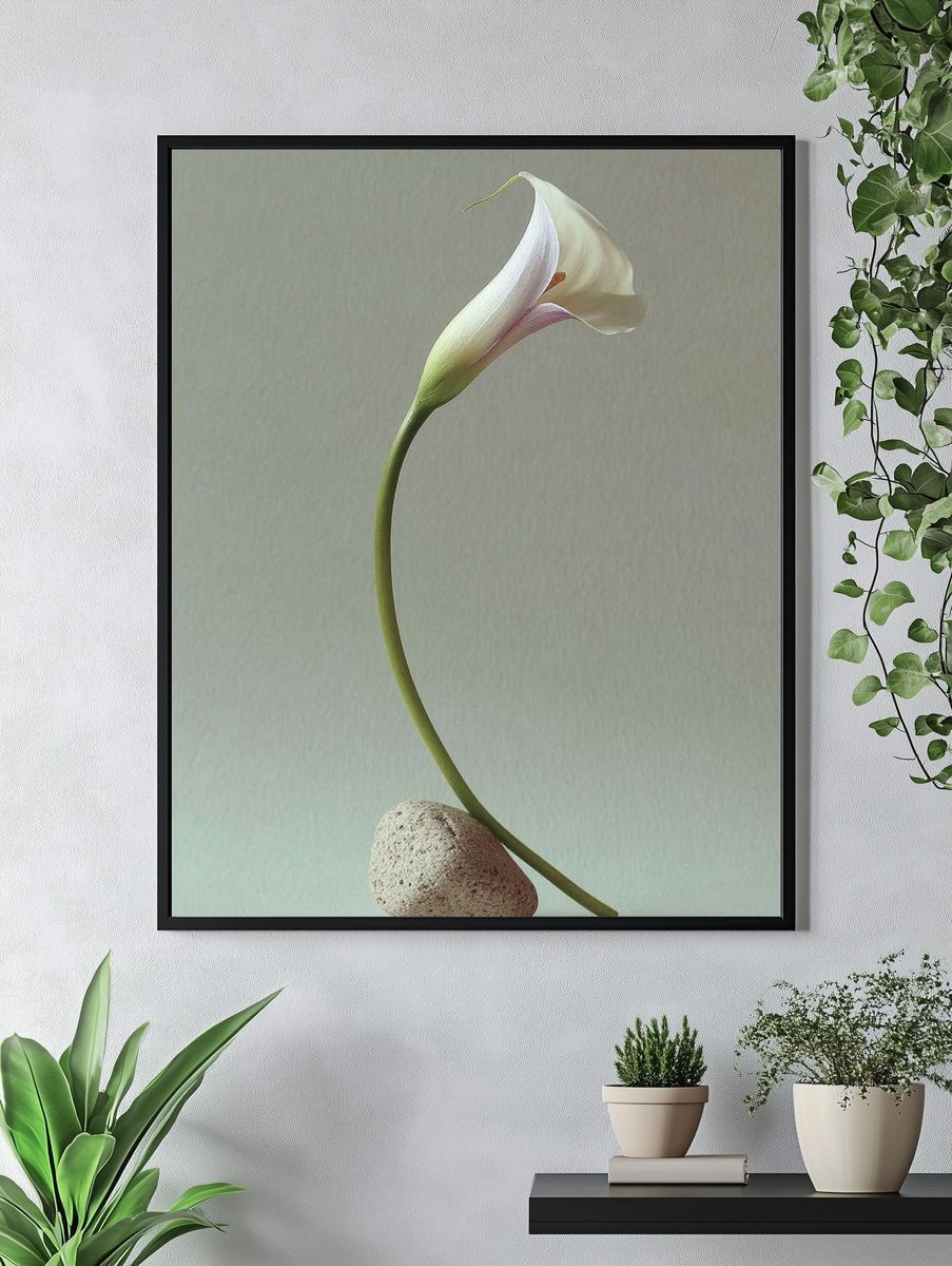 Elegant Calla Lily — Minimalist Print. — room view 4
