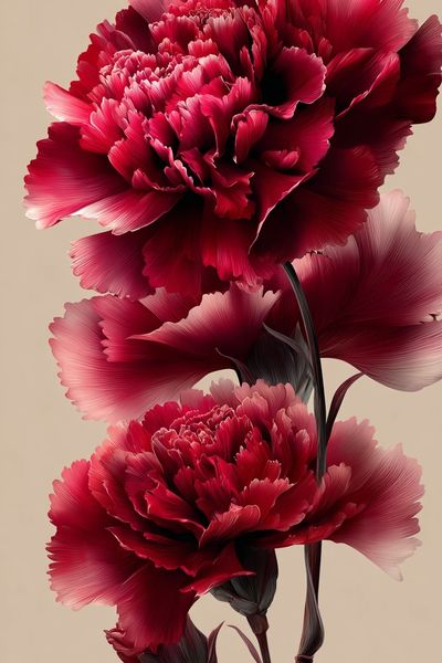 Red Carnation Floral Print. poster