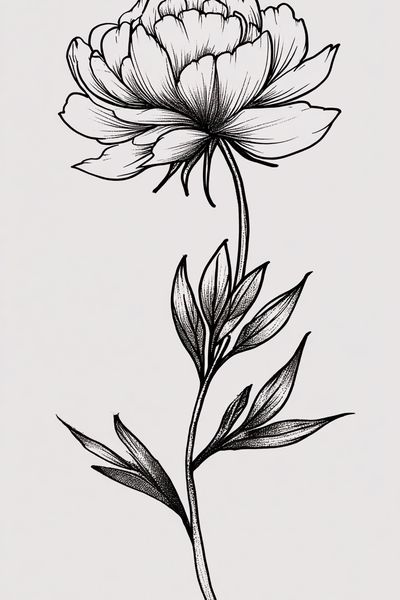 Peony Flower Illustration Poster. poster print