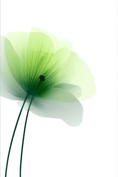 Delicate Green Flower — Minimalist Print. poster