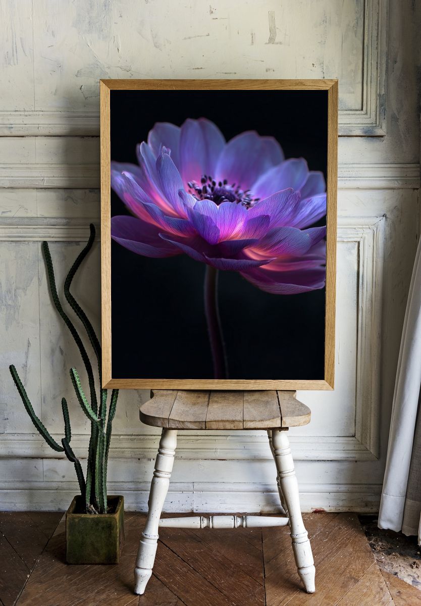Purple Flower — Botanical Print room preview