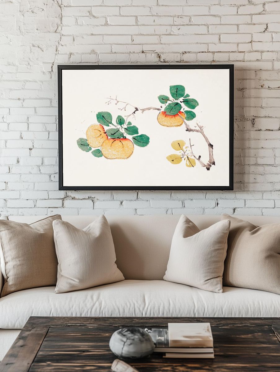 Citrus Fruits and Leaves — Botanical Print. — room view 1