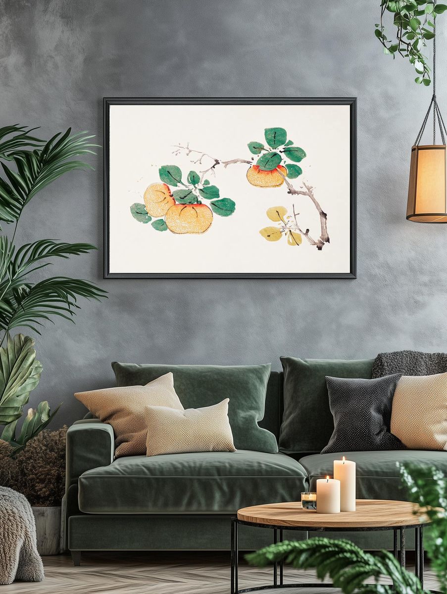 Citrus Fruits and Leaves — Botanical Print. — room view 4
