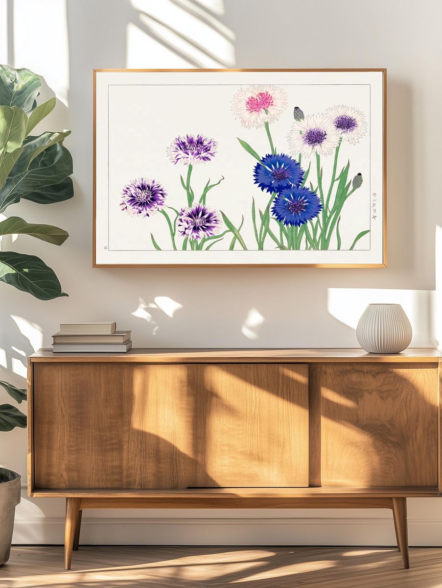 Colorful Flowers — Botanical Print. — room view 3