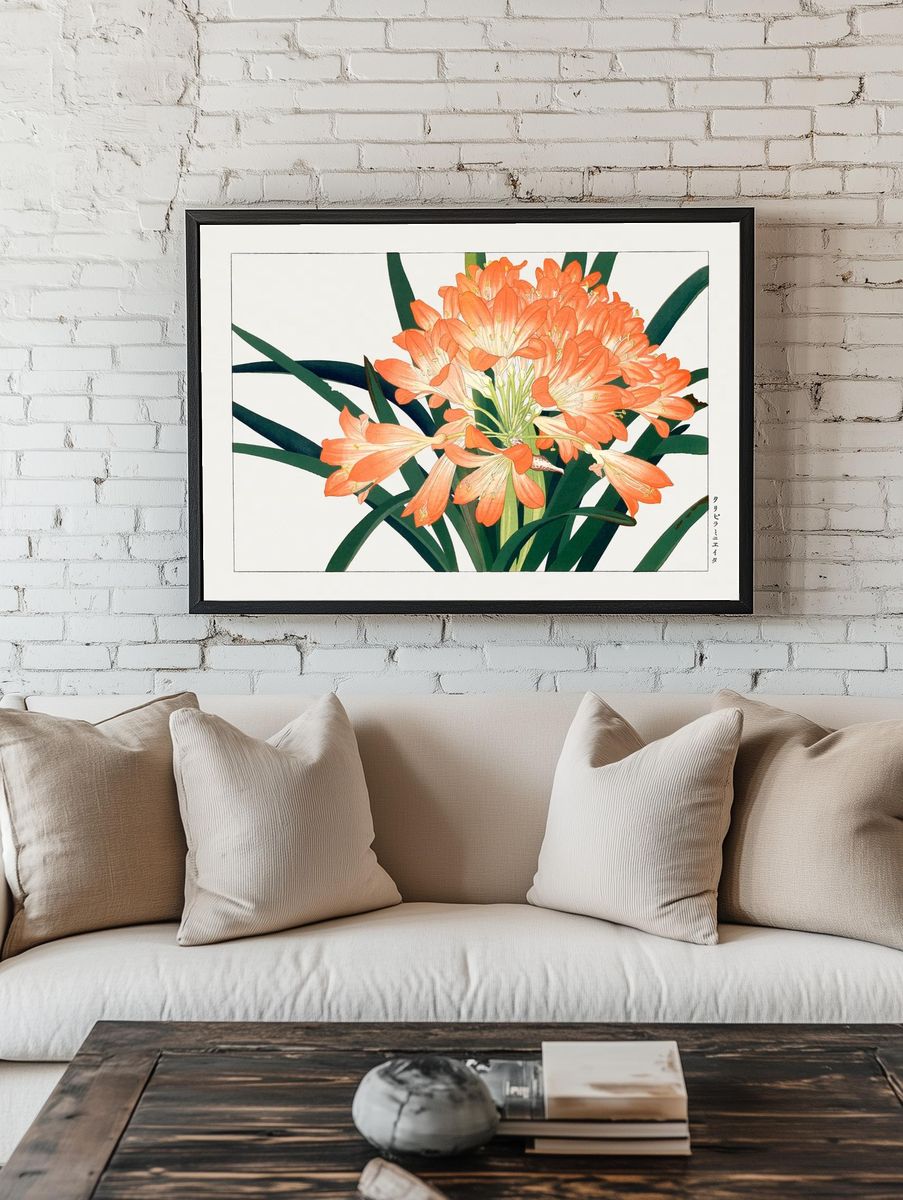 Clivia Miniata — Botanical Print. — room view 1
